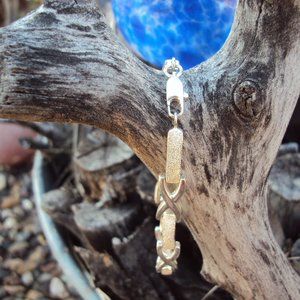 Solid Sterling Silver Smooth & Frosted Bracelet